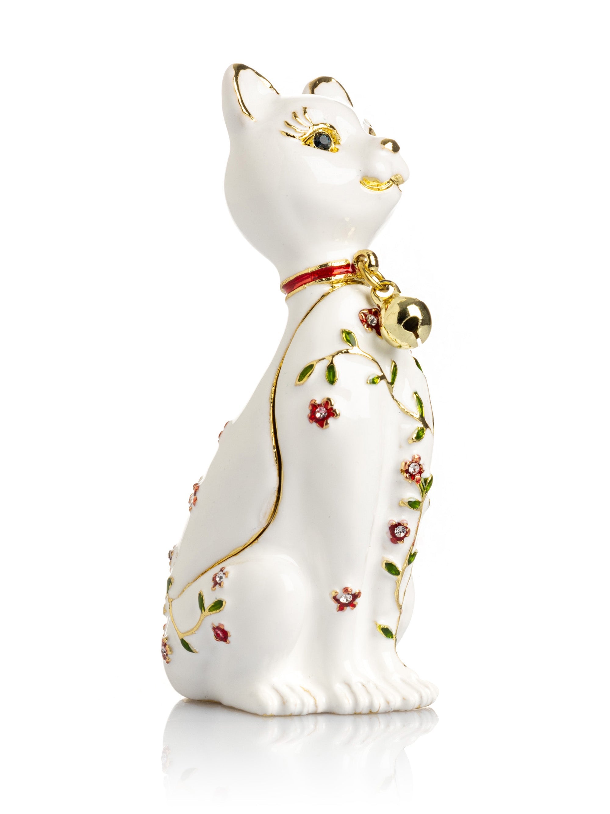 White Cat with Flowers-3