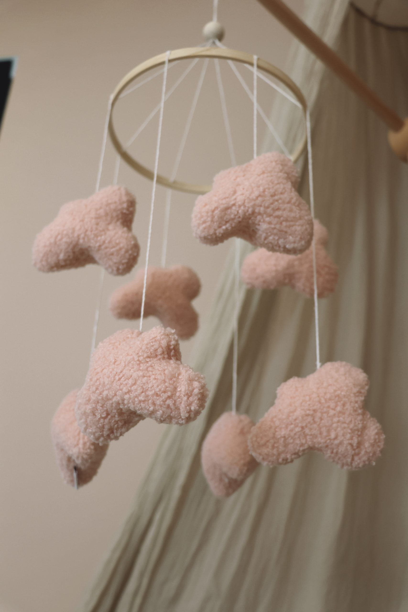 Handmade Boucle clouds pink-3