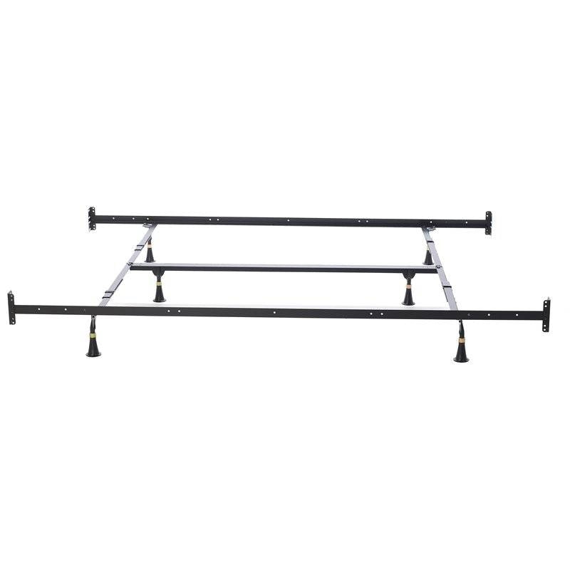 California King Heavy Duty Metal Bed Frame with Headboard Footboard Brackets-1