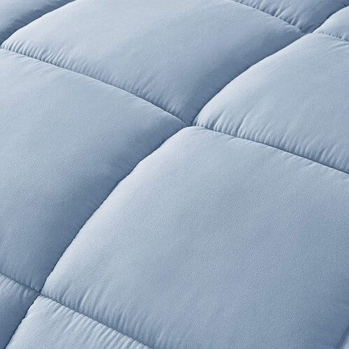 Queen Size Reversible Microfiber Down Alternative Comforter Set in Blue-3