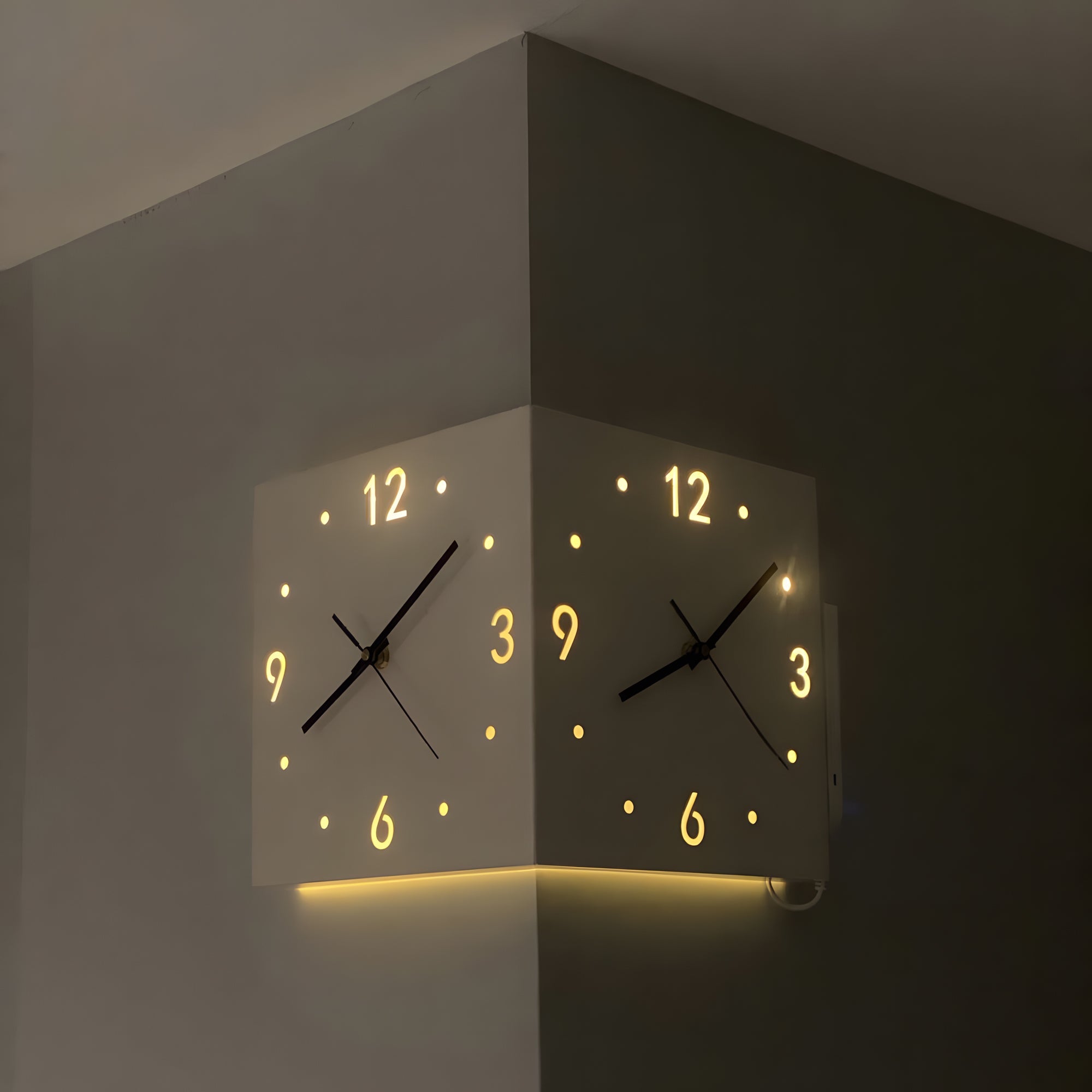 Motion Sensor Backlit Corner Clock-4