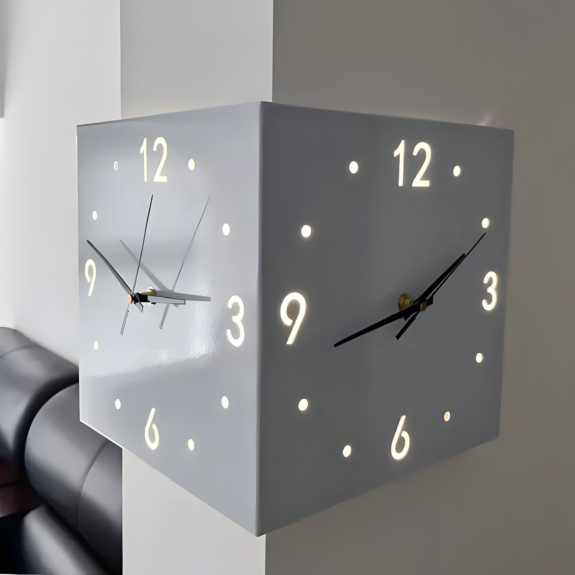 Motion Sensor Backlit Corner Clock-2