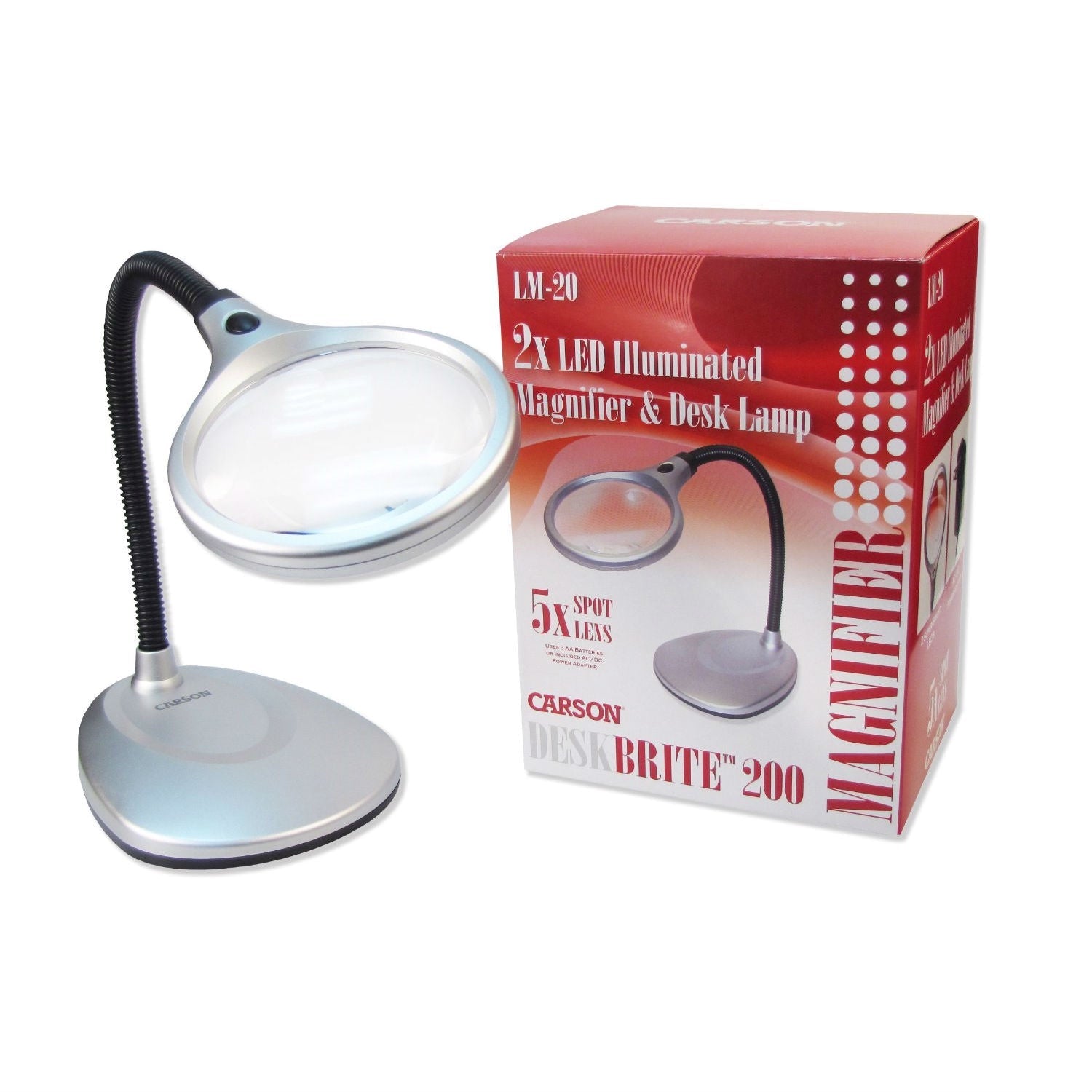 LED Illuminated 2X Magnifying Glass / Desk Lamp-1