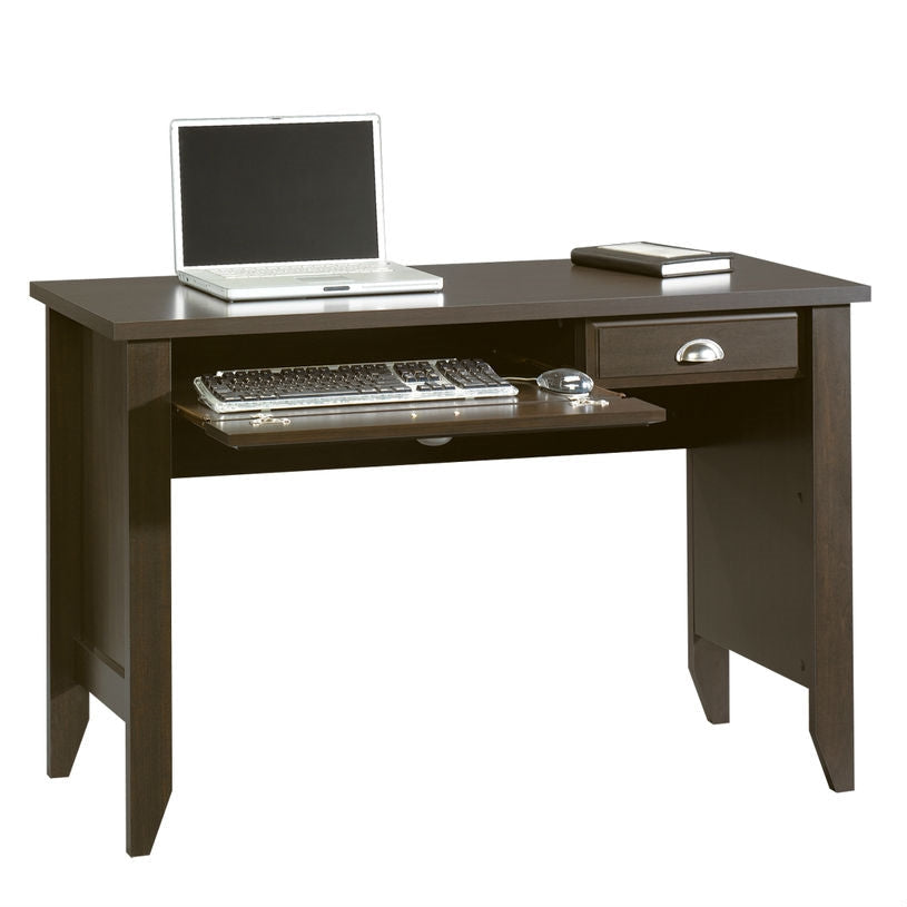 Computer Desk with Keyboard Tray in Dark Brown Mocha Espresso Wood Finish-0