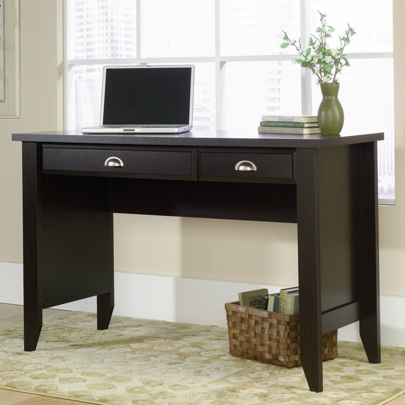 Computer Desk with Keyboard Tray in Dark Brown Mocha Espresso Wood Finish-1