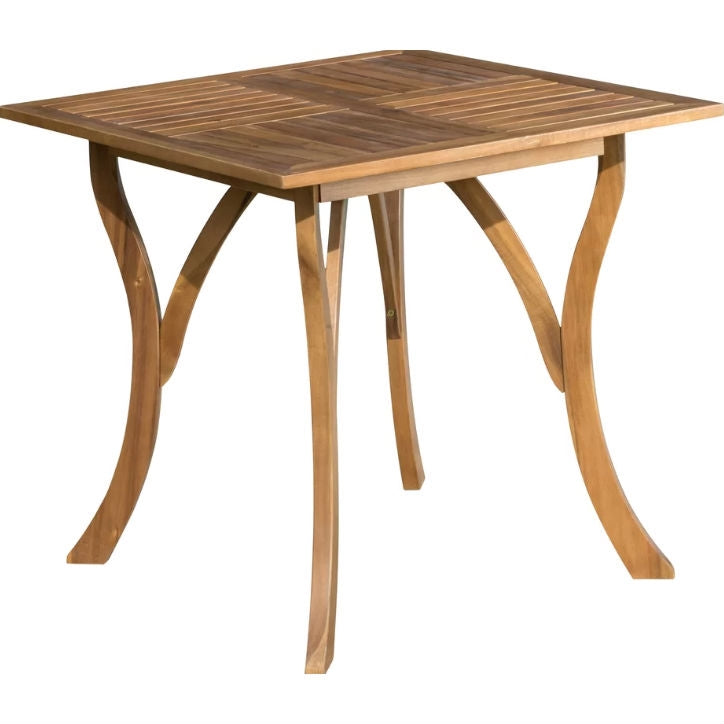 Outdoor Solid Wood 31.5 inch Square Patio Dining Table-0