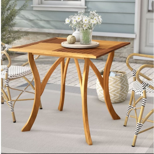 Outdoor Solid Wood 31.5 inch Square Patio Dining Table-1