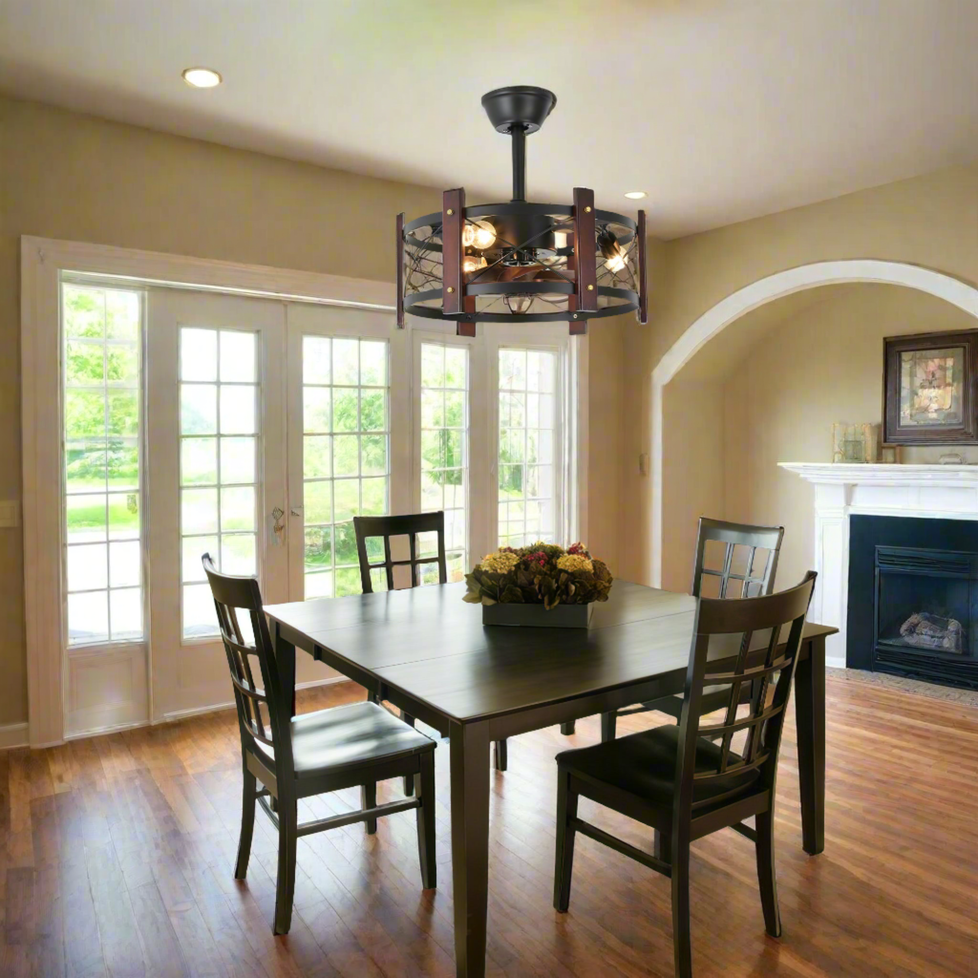 Modern Farmhouse Ceiling Fan with LED Lights