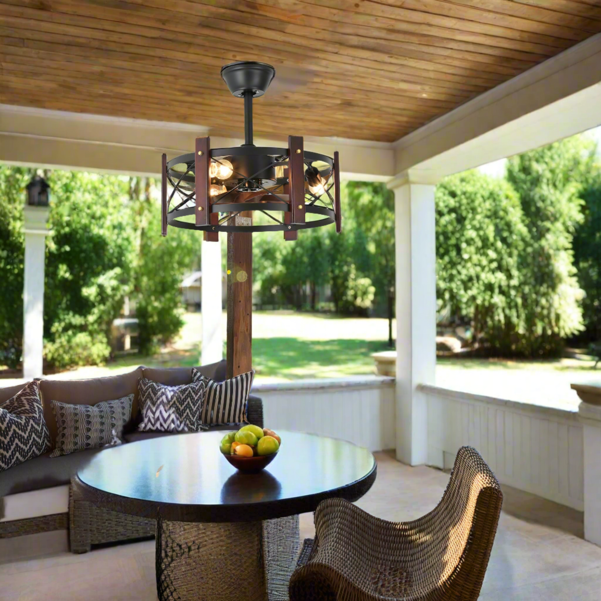 Modern Farmhouse Ceiling Fan with LED Lights