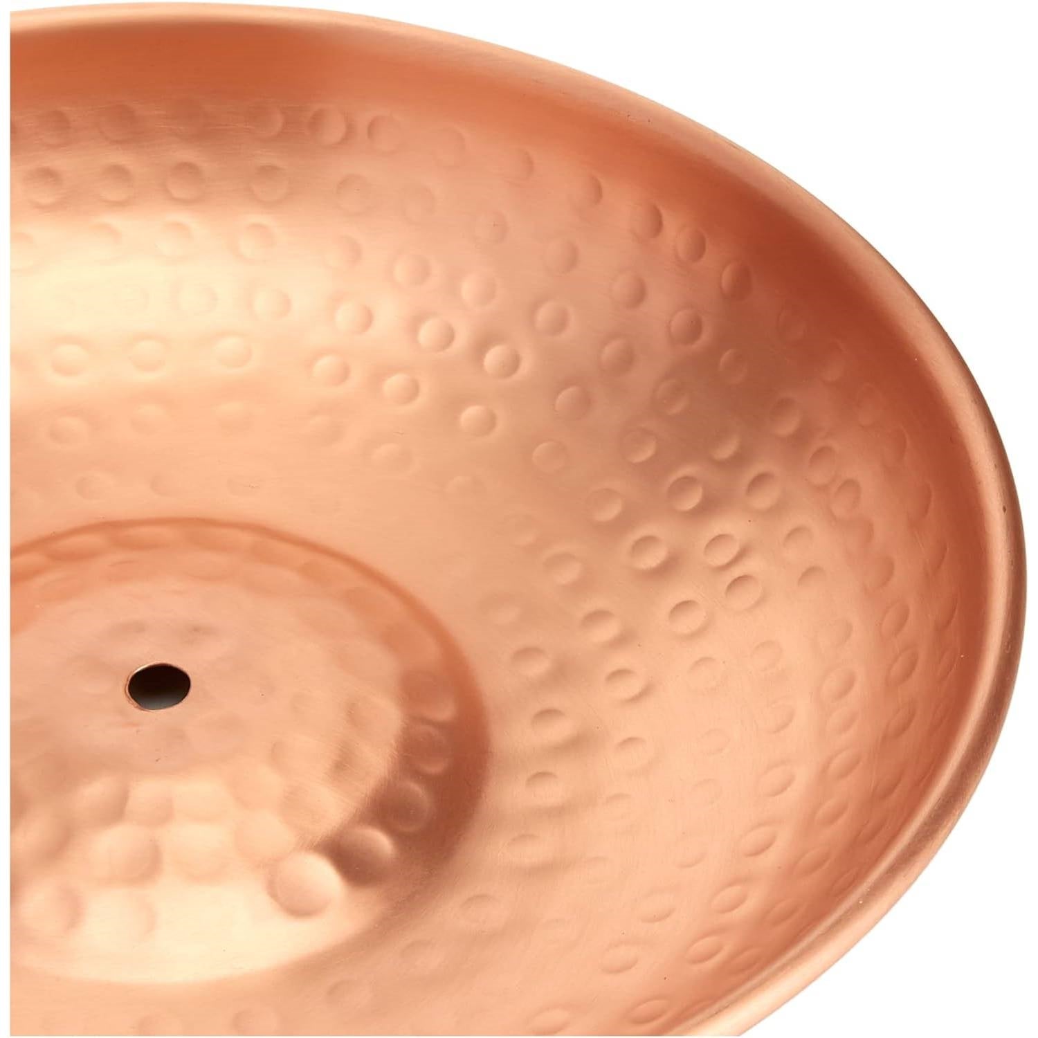 Premium Hand Hammered Copper Rain Chain Basin - 11-inch Diameter-1