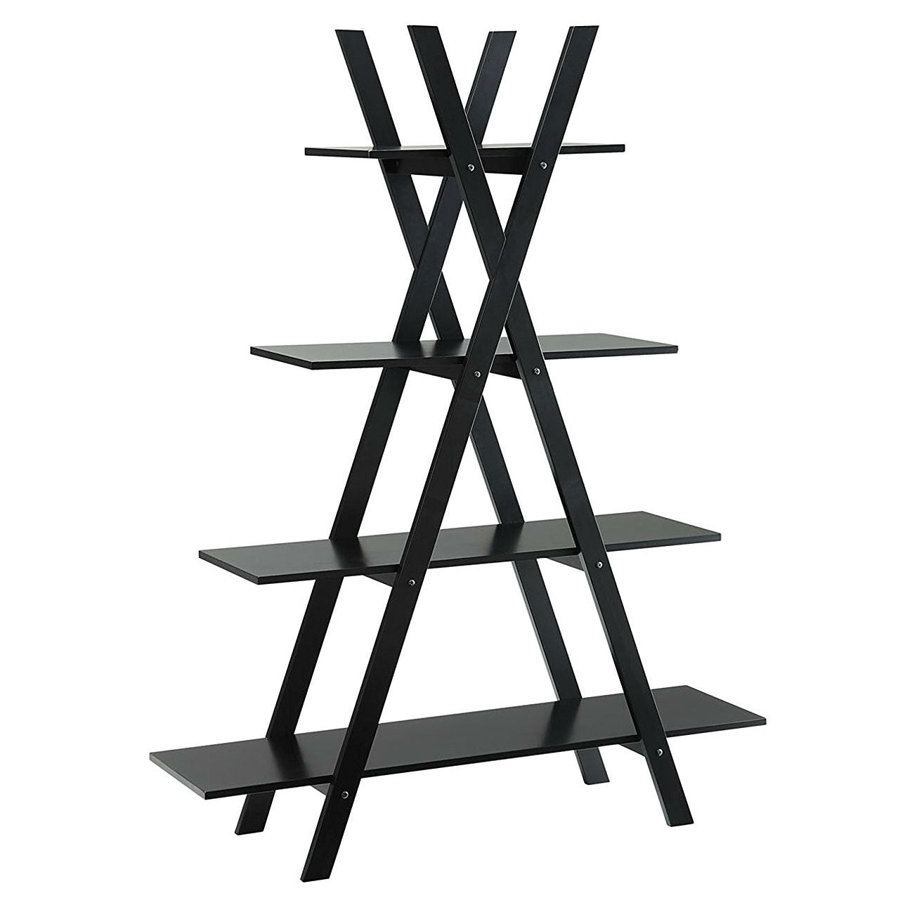 Modern A-Frame 4-Shelf Bookcase Bookshelf Display Shelves-1