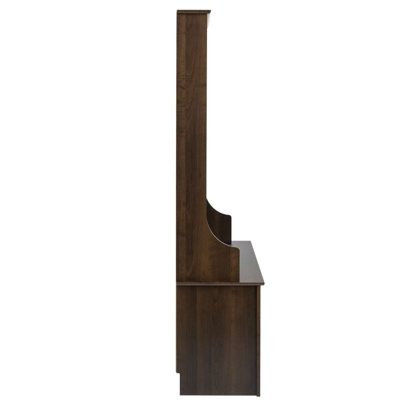 Dark Brown Entryway Hall Tree Shoe Cubbie Coat Rack-1