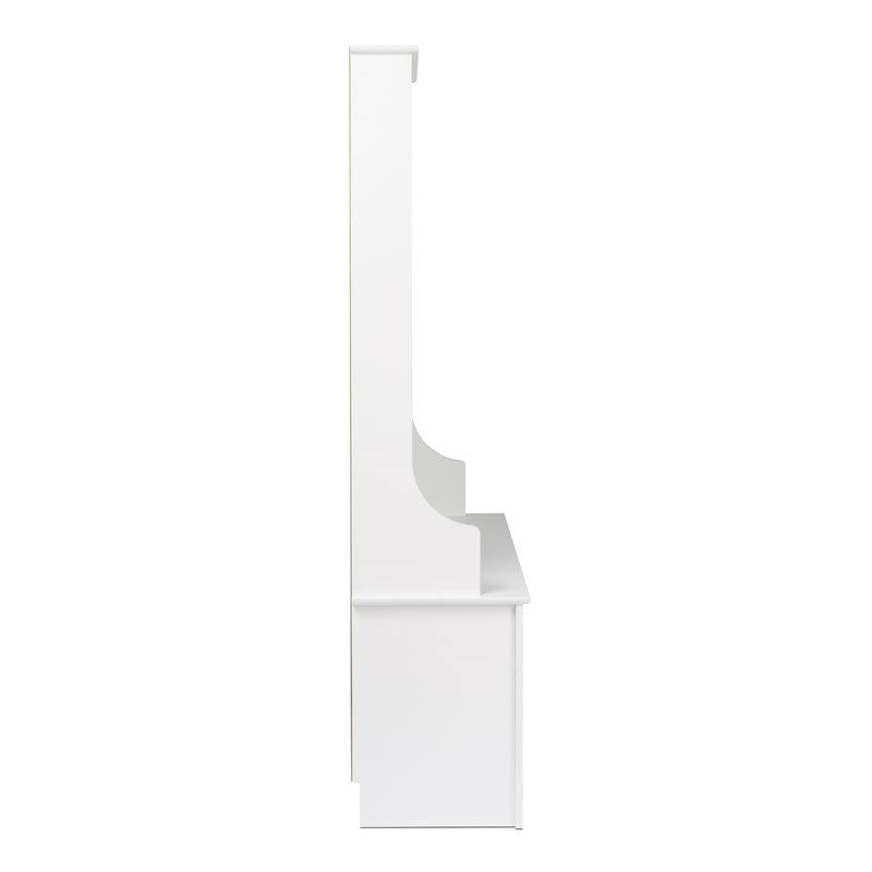 White Entryway Hall Tree Shoe Cubbie Coat Rack-2