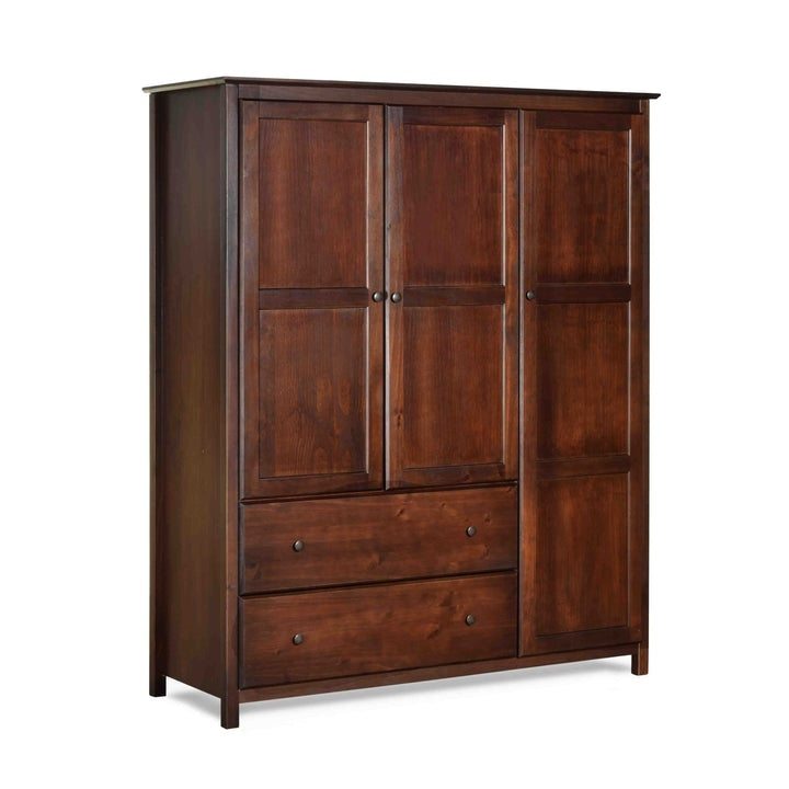 Cherry Wood Finish Bedroom Wardrobe Armoire Cabinet Closet-1