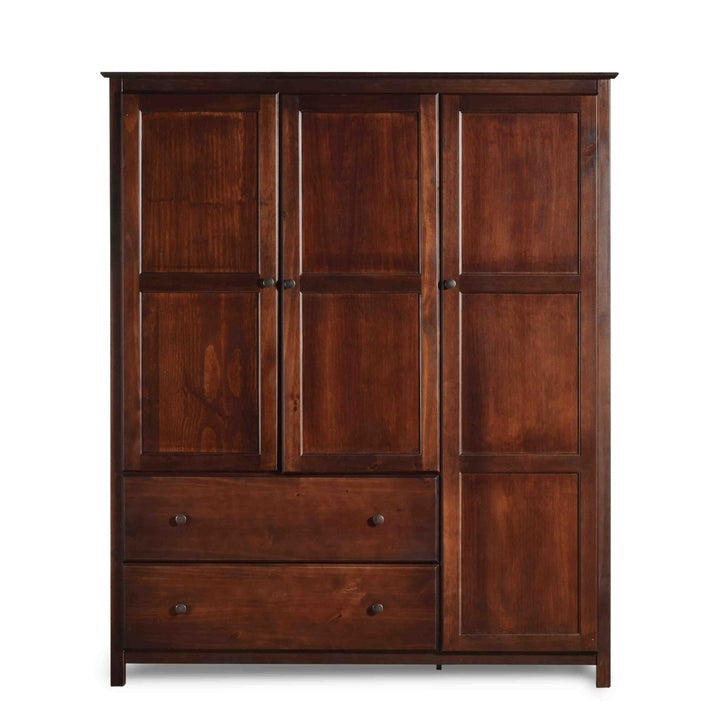 Cherry Wood Finish Bedroom Wardrobe Armoire Cabinet Closet-2