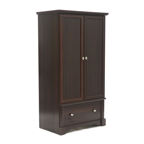 Rustic Cherry Drawer and Garment Rod Wardrobe Armoire-0