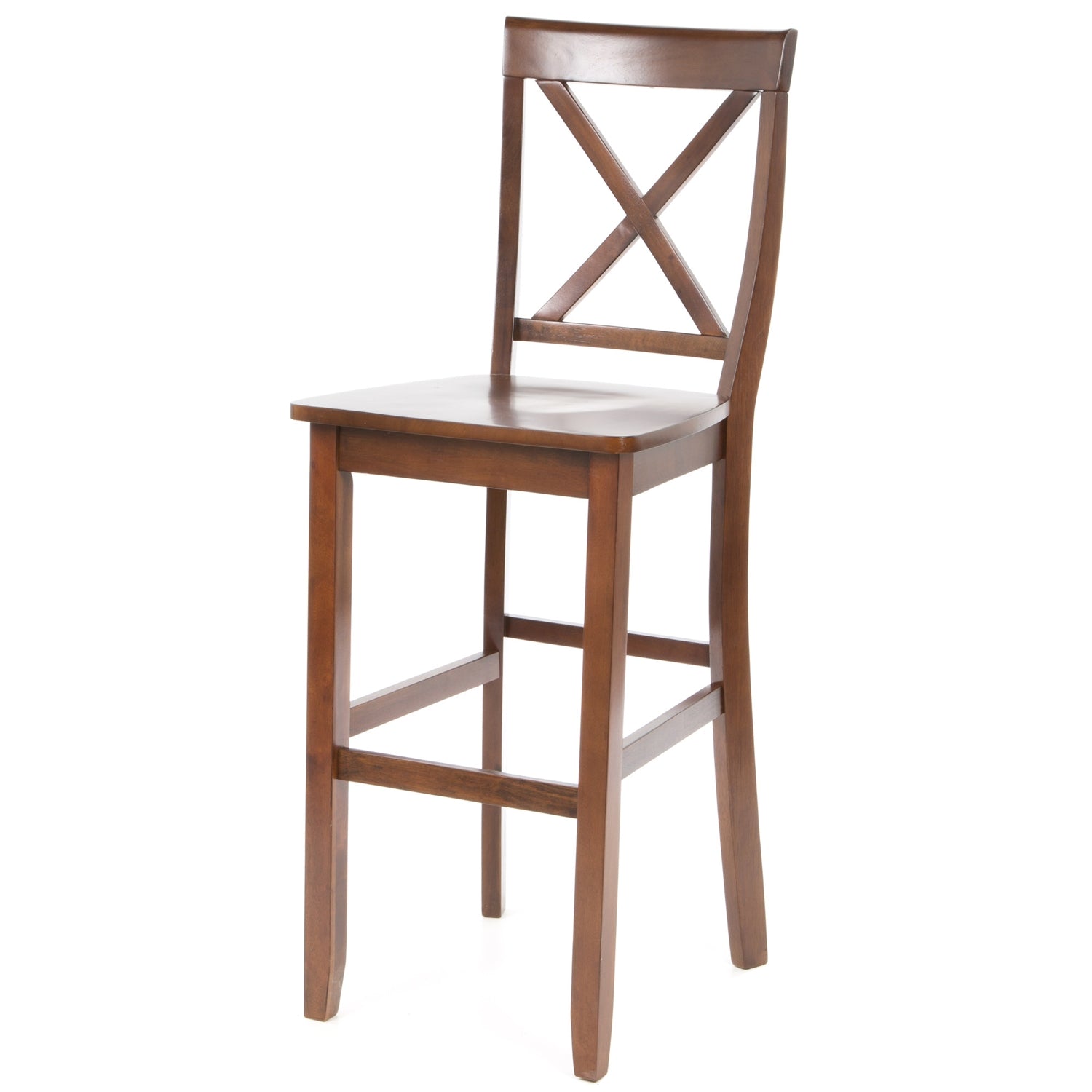 Set of 2 - X-Back 30-inch Solid Wood Barstool in Mahogany Finish-1