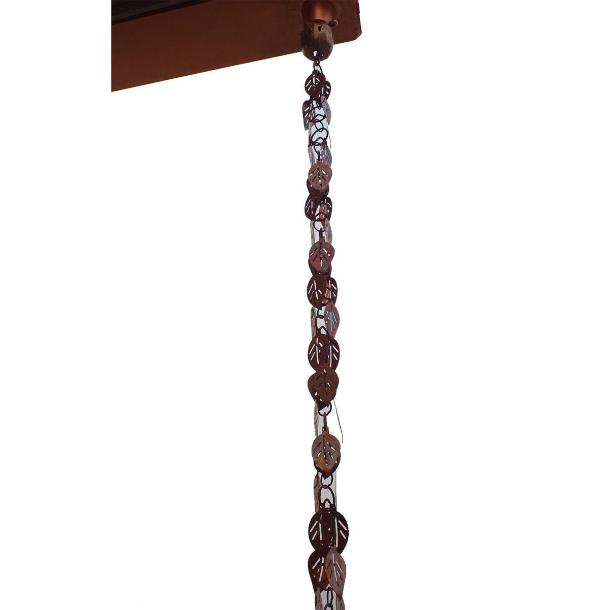 Pure Copper 8.5 Ft Leaves Rain Chain Rainwater Downspout-0