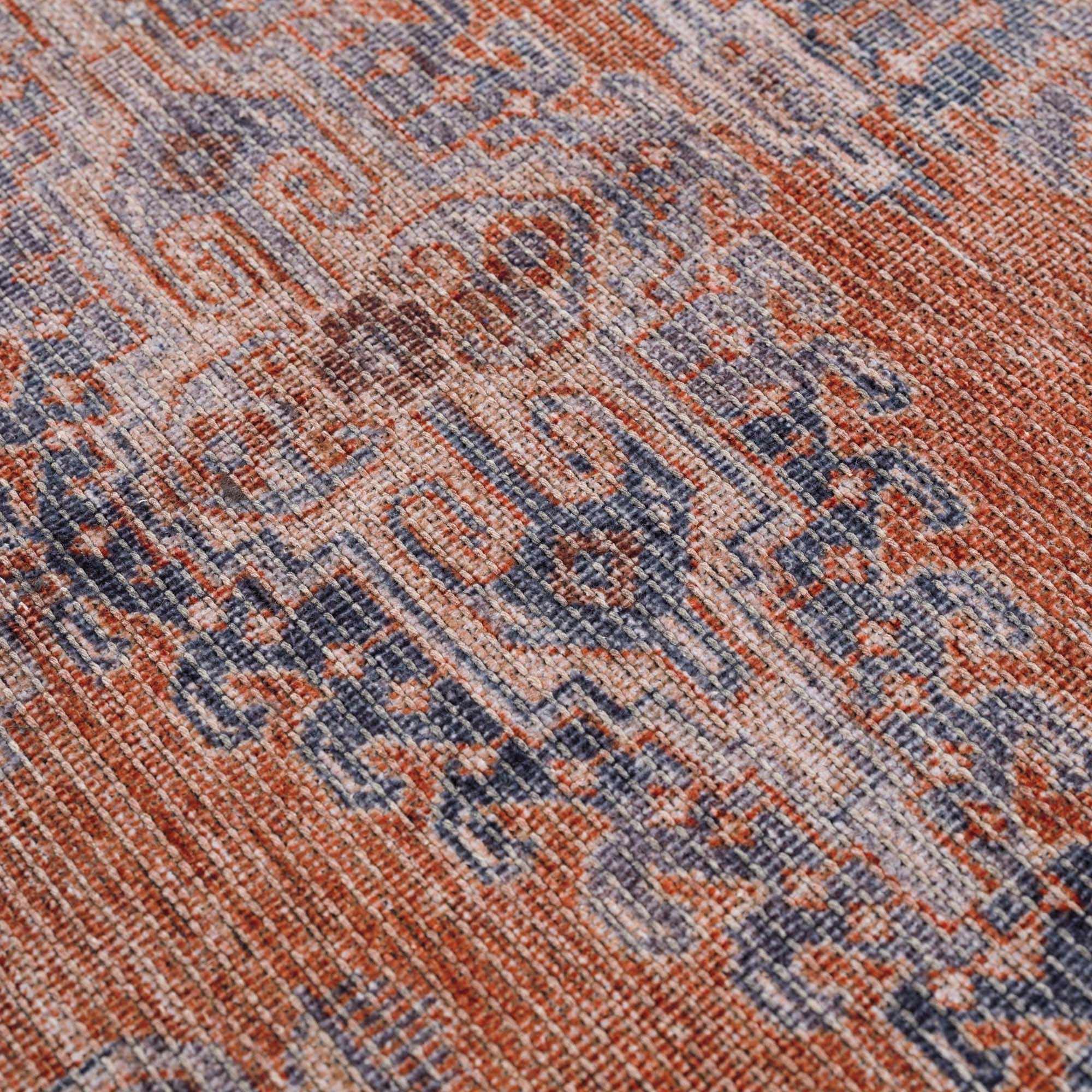 Burnt Orange Taber Medallion Washable Area Rug