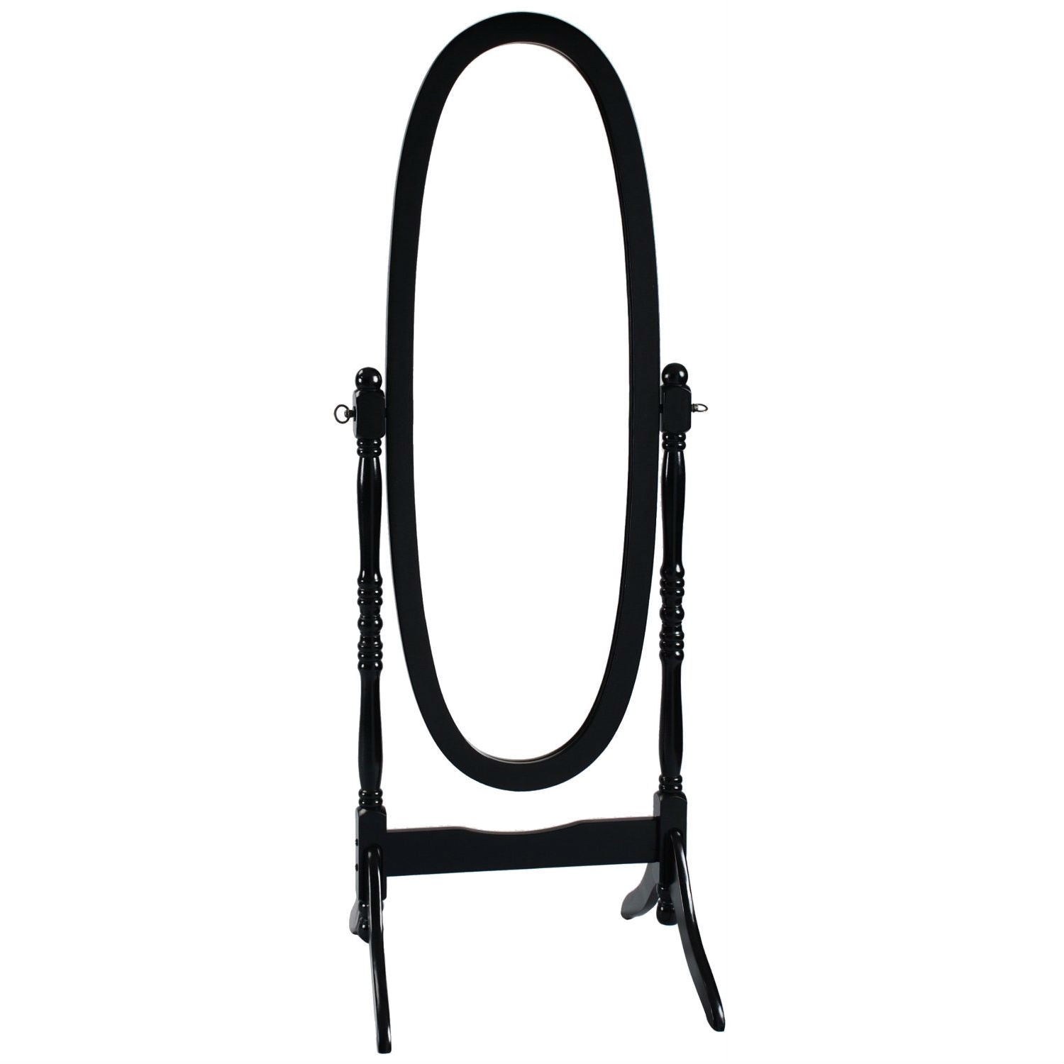 Black Oval Cheval Mirror Freestanding Floor Mirror-0