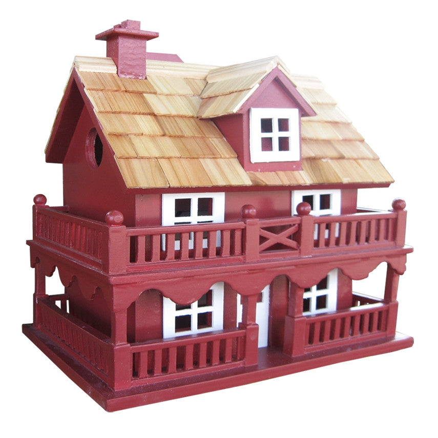 Red Wood Birdhouse - Made of Kiln Dried Hardwood-1