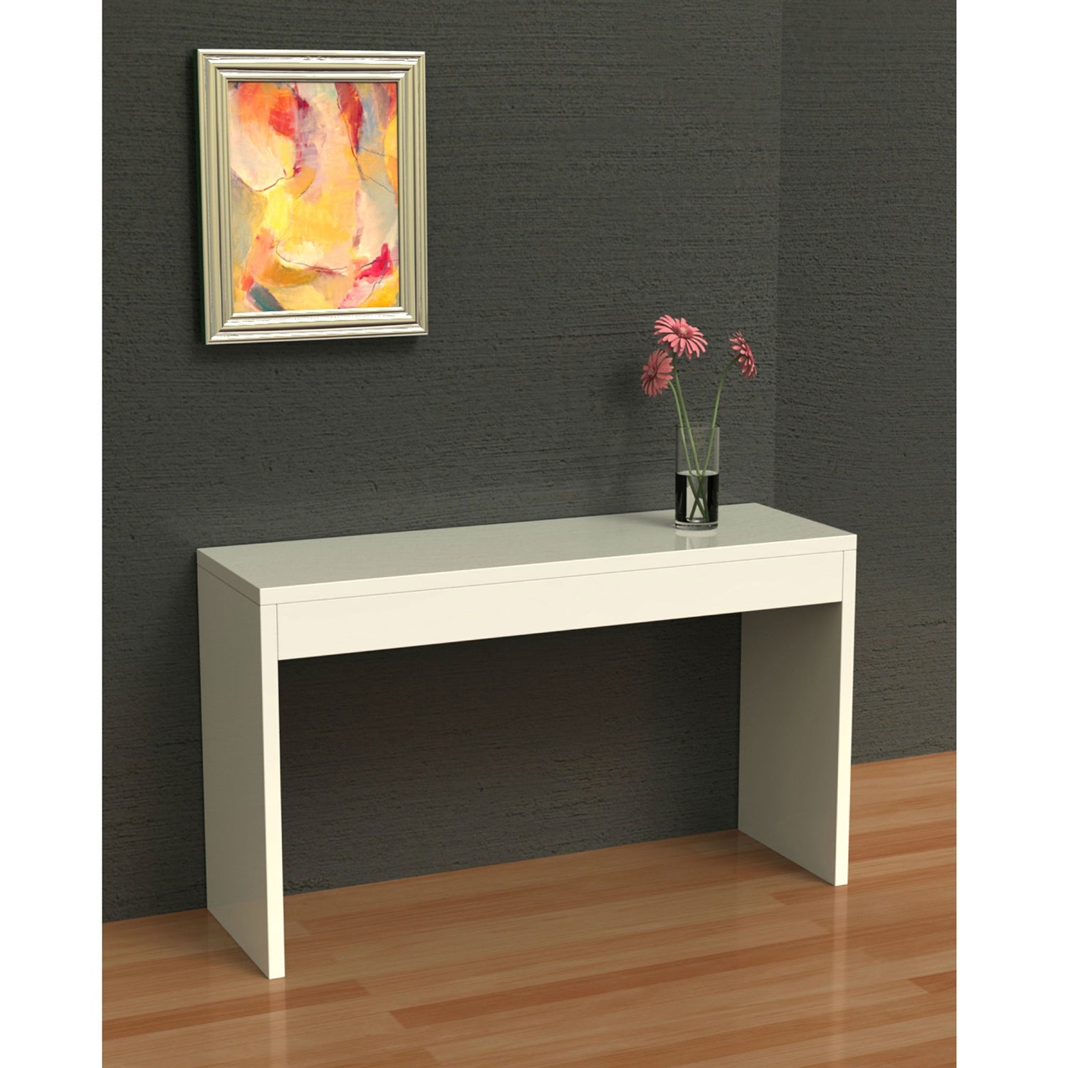 White Sofa Table Modern Entryway Living Room Console Table-2