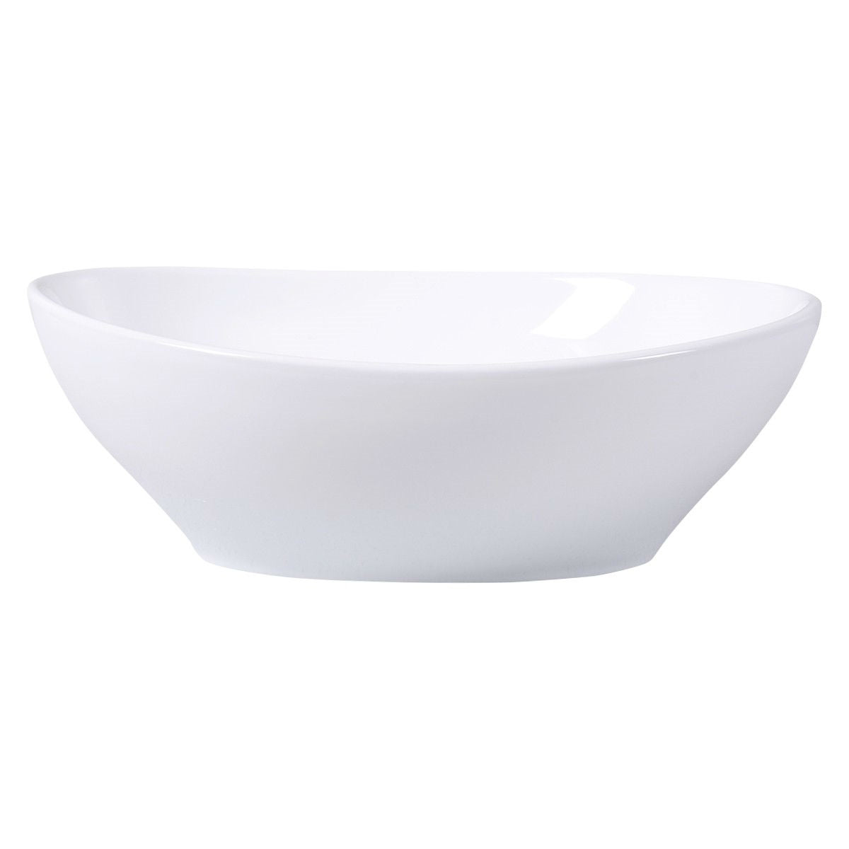 Contemporary Oval Basin Round Vessel Bathroom Sink in White-1