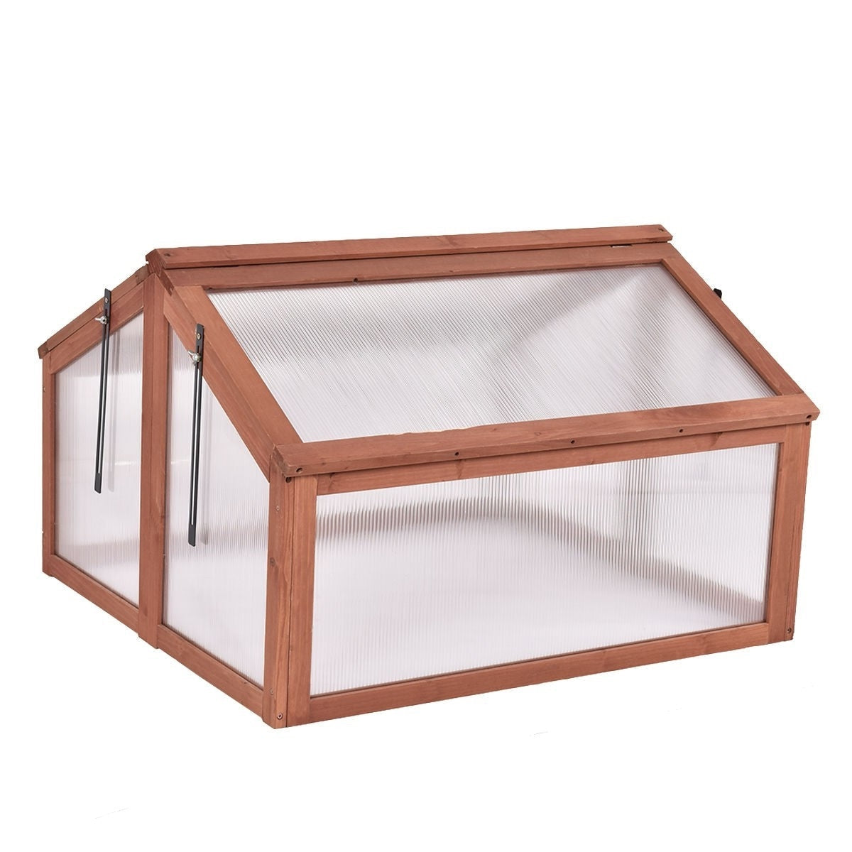 Farmhouse Double Box Wooden Small Portable Garden Greenhouse-1