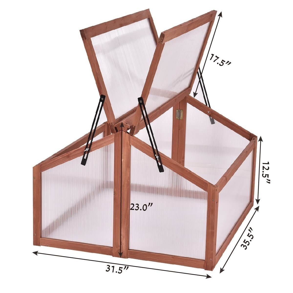 Farmhouse Double Box Wooden Small Portable Garden Greenhouse-3