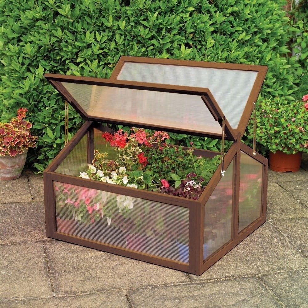 Farmhouse Double Box Wooden Small Portable Garden Greenhouse-4