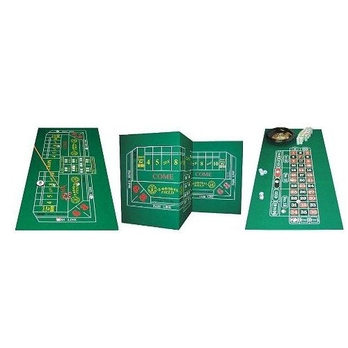 Roulette & Craps 2-Sided Casino Felt Layout-0