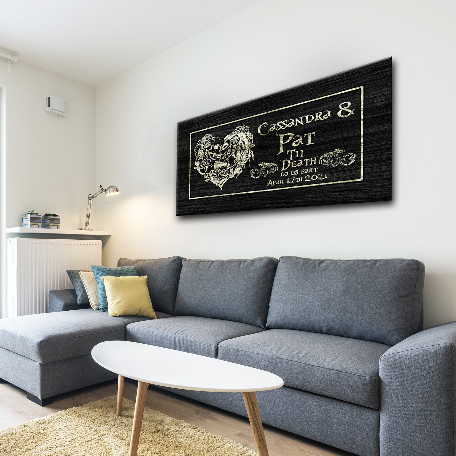 Till Death Do Us Part Skeleton Personalized Sign - Personalized Gift For Husband Or Wife