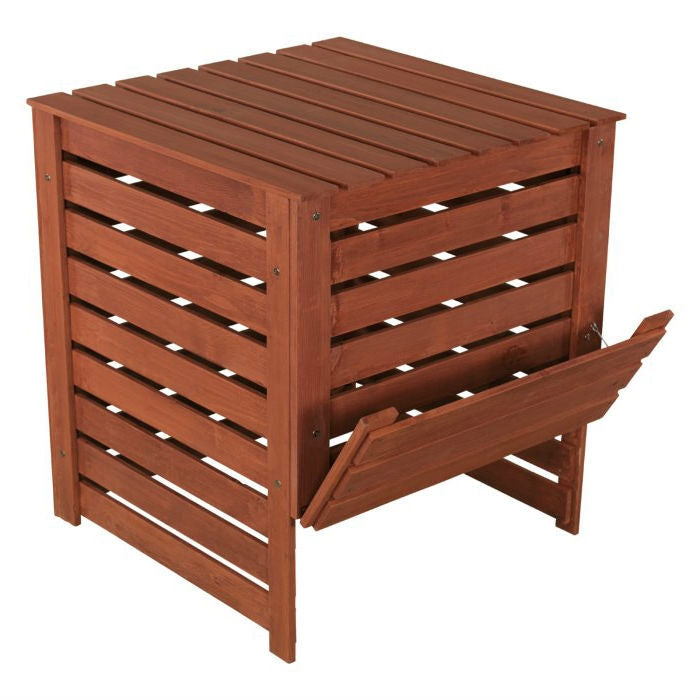 Outdoor 90 Gallon Solid Wood Compost Bin with Brown Finish-1