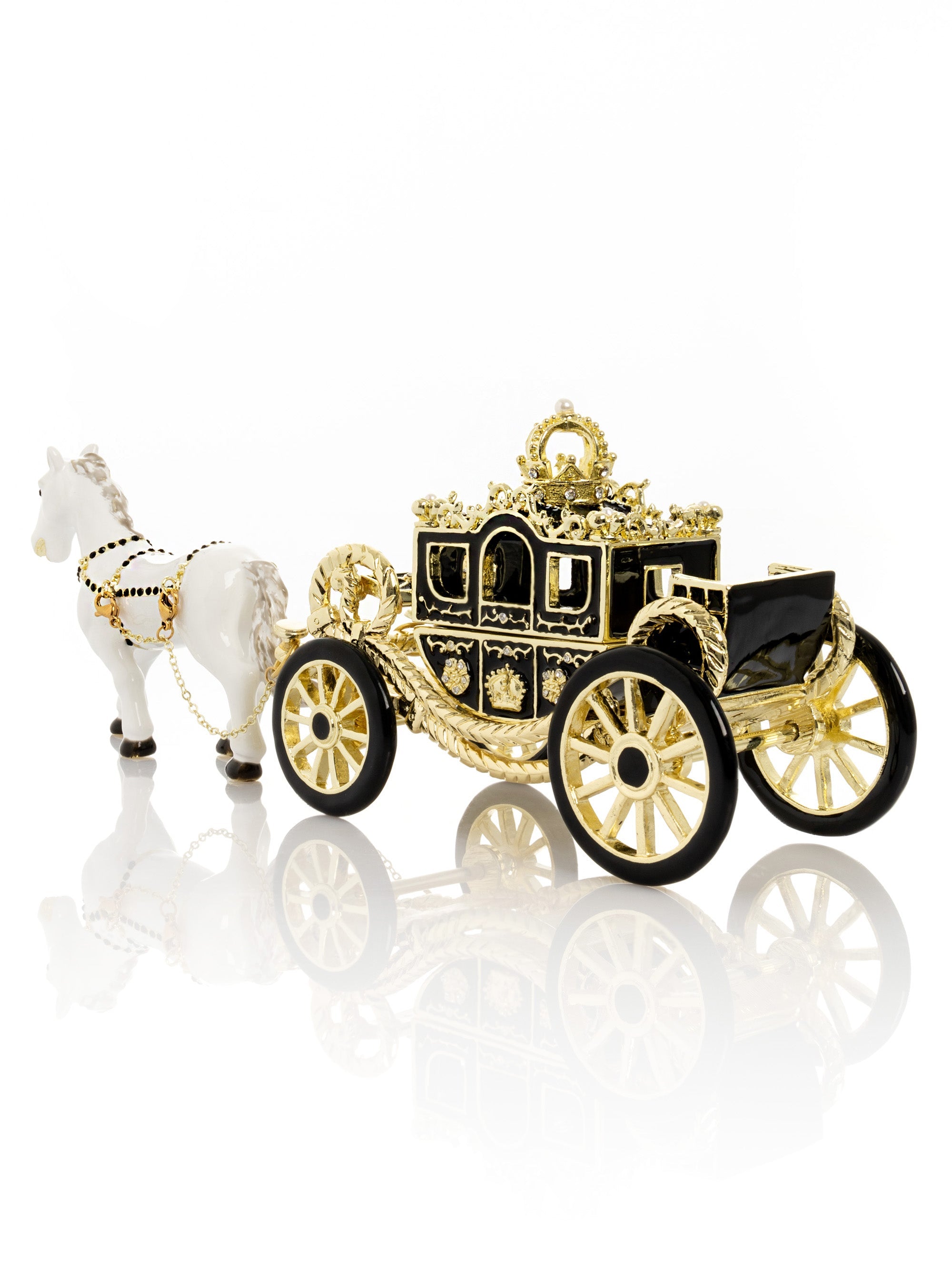 White Horse Pulling a Golden Carriage-3