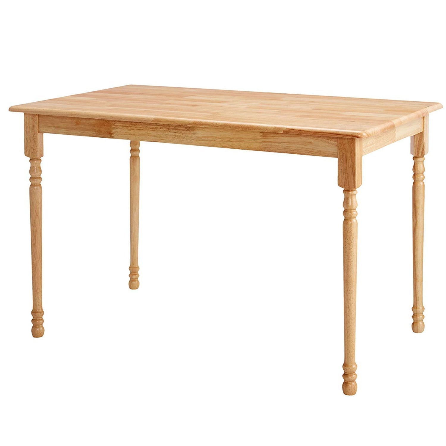 Natural Wood Finish Rectangular Dining Table with Butcher Block Top-0