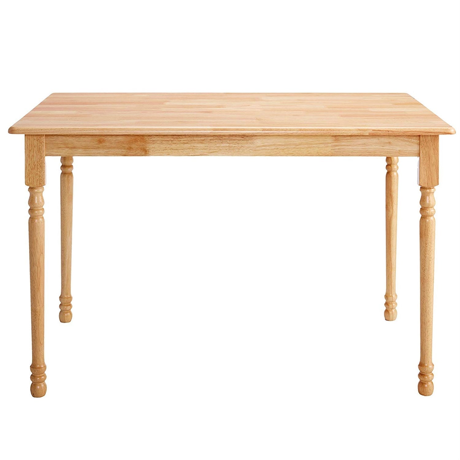 Natural Wood Finish Rectangular Dining Table with Butcher Block Top-2