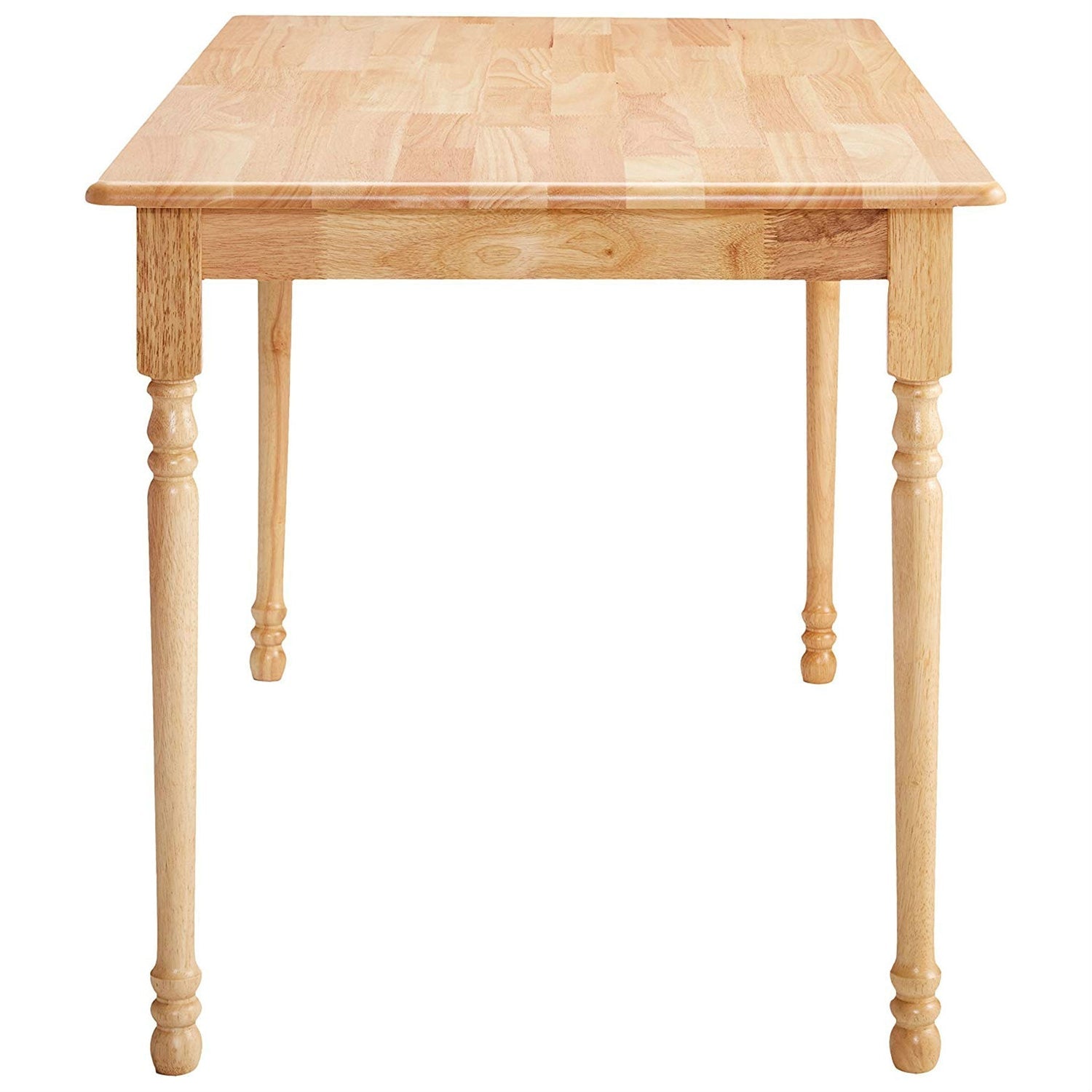 Natural Wood Finish Rectangular Dining Table with Butcher Block Top-3