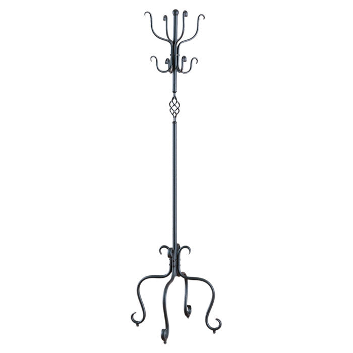 Decorative and Functional Black Metal Coat Rack Entryway Hall Tree-0