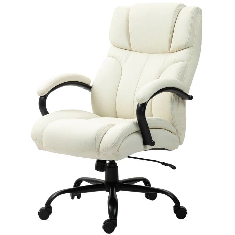 Cream White Big/Tall Adjustable Height Office Chair - 500 lbs. Weight Capacity-0