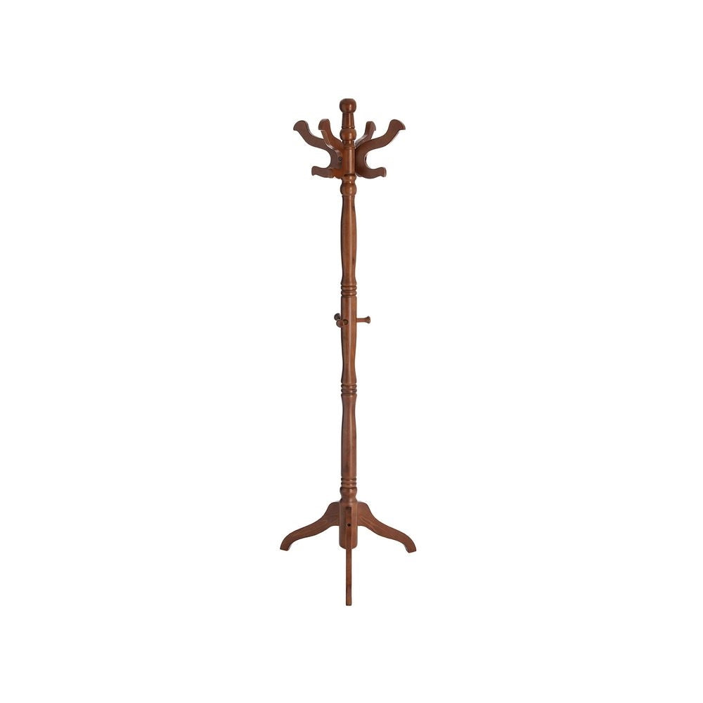 Classic Traditional Solid Wood Coat Rack in Walnut Finish-1