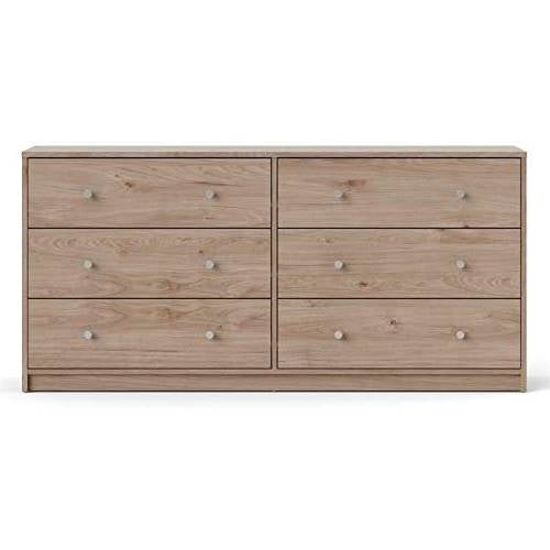 Farmhouse Contemporary 6 Drawer Double Dresser in Oak-1