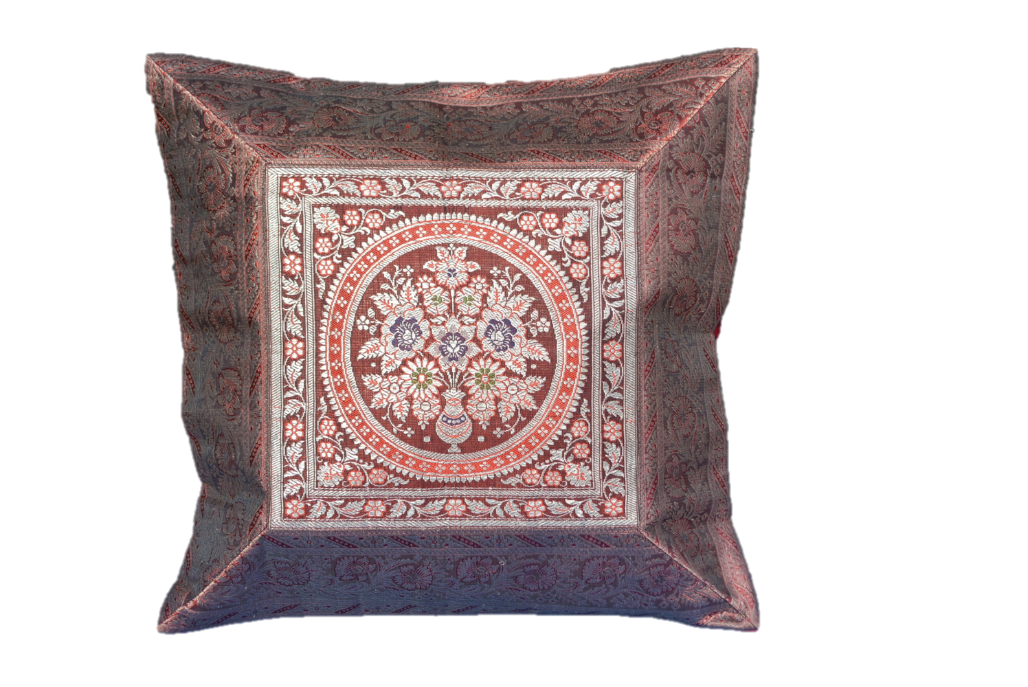 Brocade Silk decorative throw pillow case-0