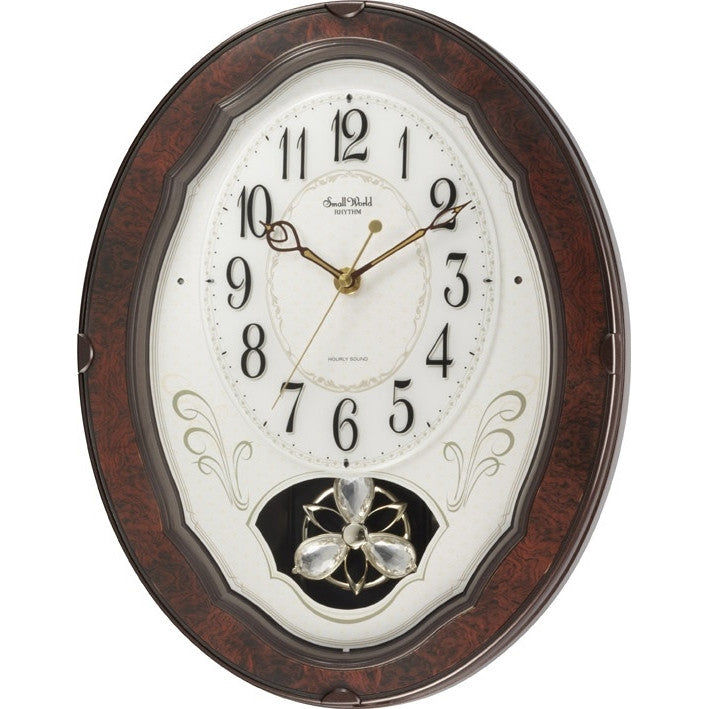 Wood Frame Pendulum Wall Clock - Plays Melodies on the Hour-0