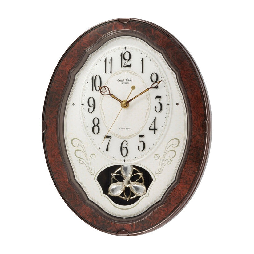 Wood Frame Pendulum Wall Clock - Plays Melodies on the Hour-1