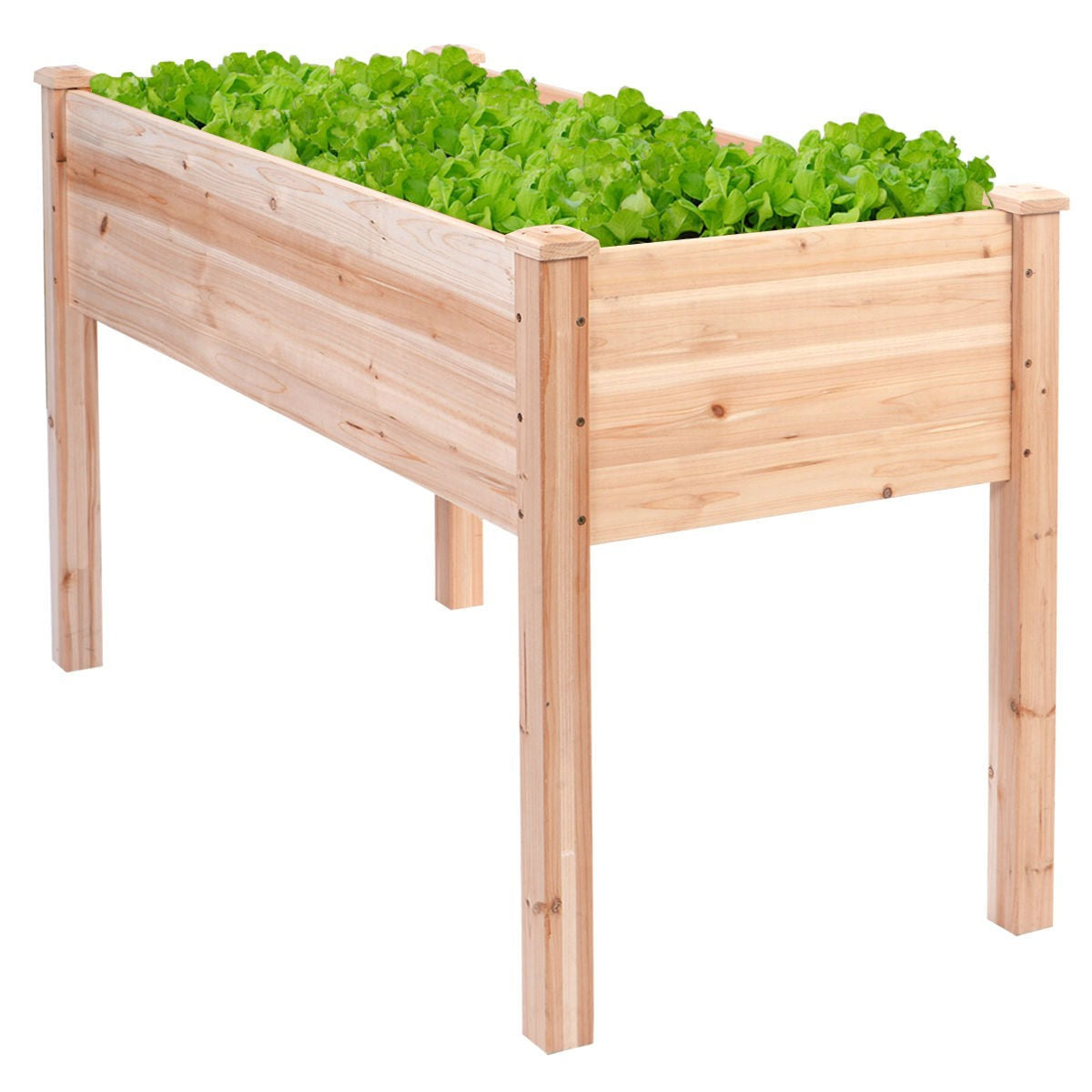 Solid Wood Cedar 30-inch High Raised Garden Bed Planter Box-0