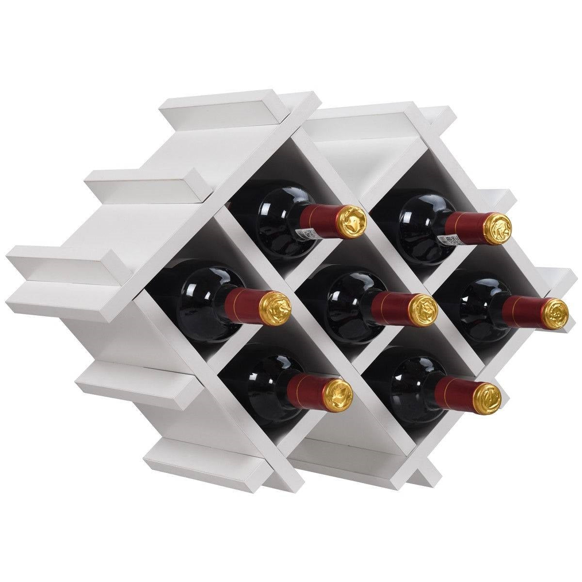 White 5-Piece Wall Mounted Wine Rack Set with Storage Shelves-4