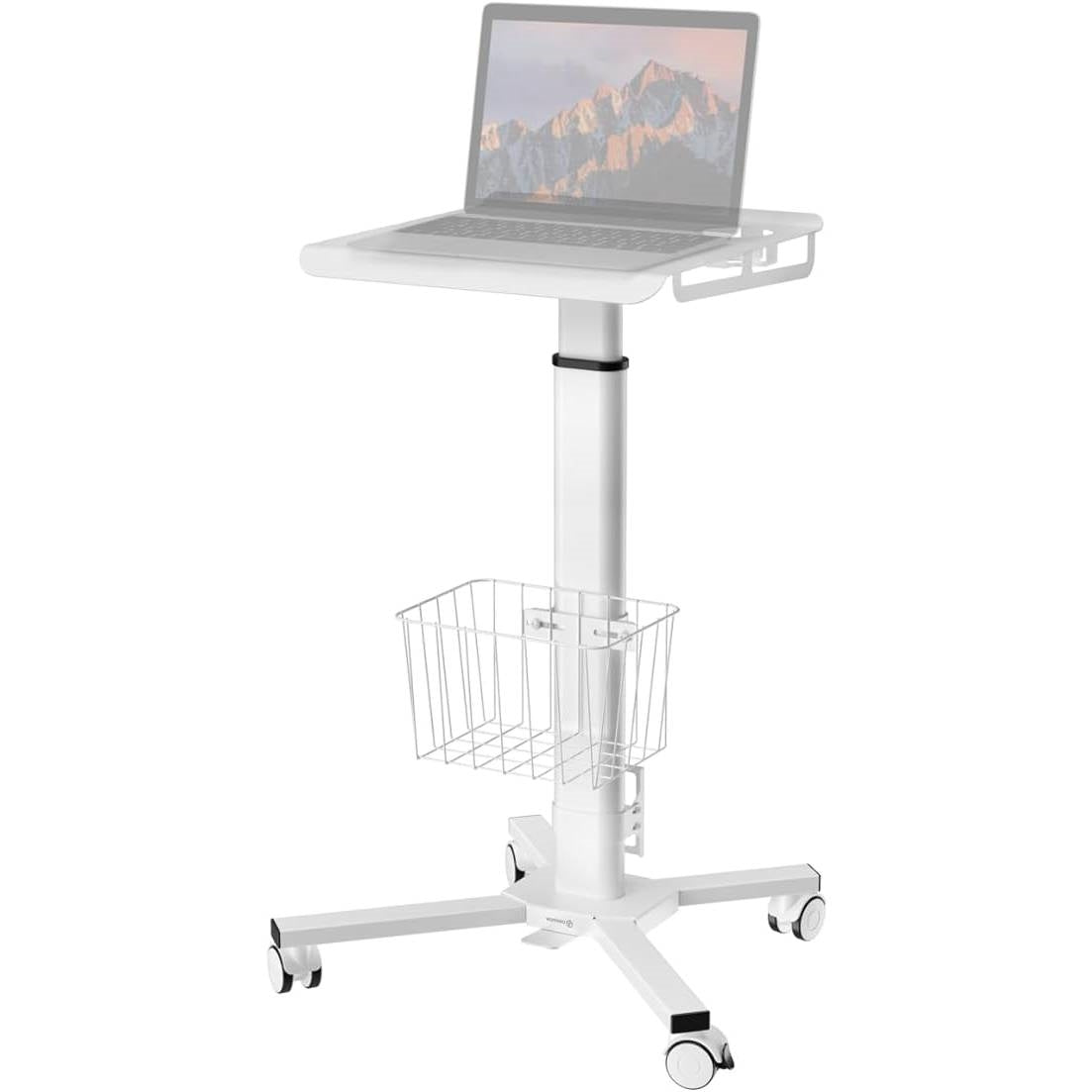 Hospital Style White Mobile Stand-Up Computer Desk Portable Workstation-0