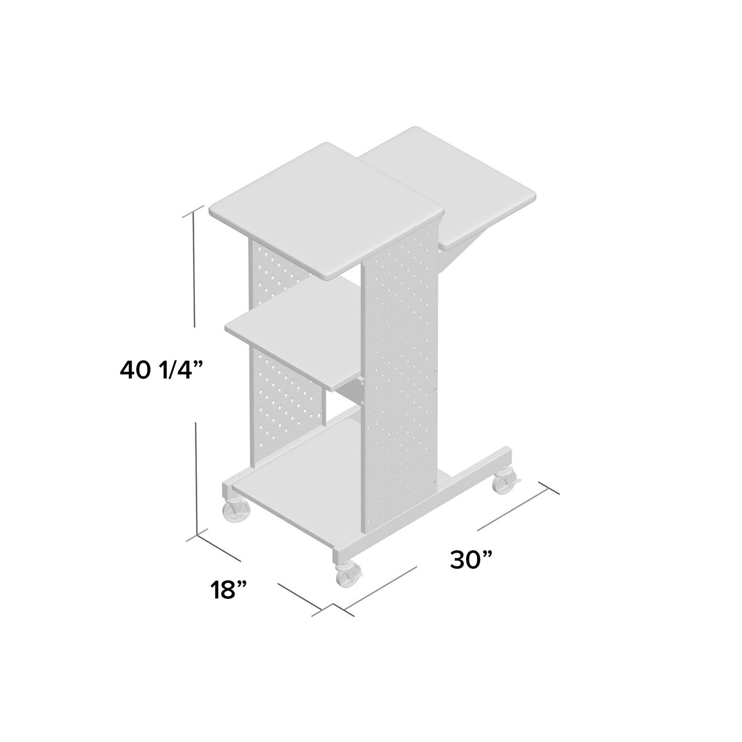 Dark Grey Metal Multifunction Mobile Stand-Up Computer Desk Workstation-3