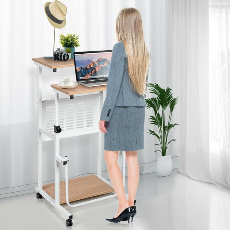 Multifunction Adjustable Height Mobile Stand-Up Computer Desk Work Station-2