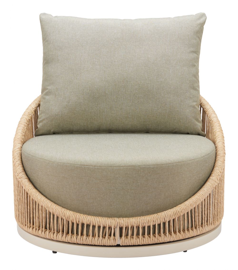 Cabana Olefin Fabric Swivel Outdoor Accent Chair